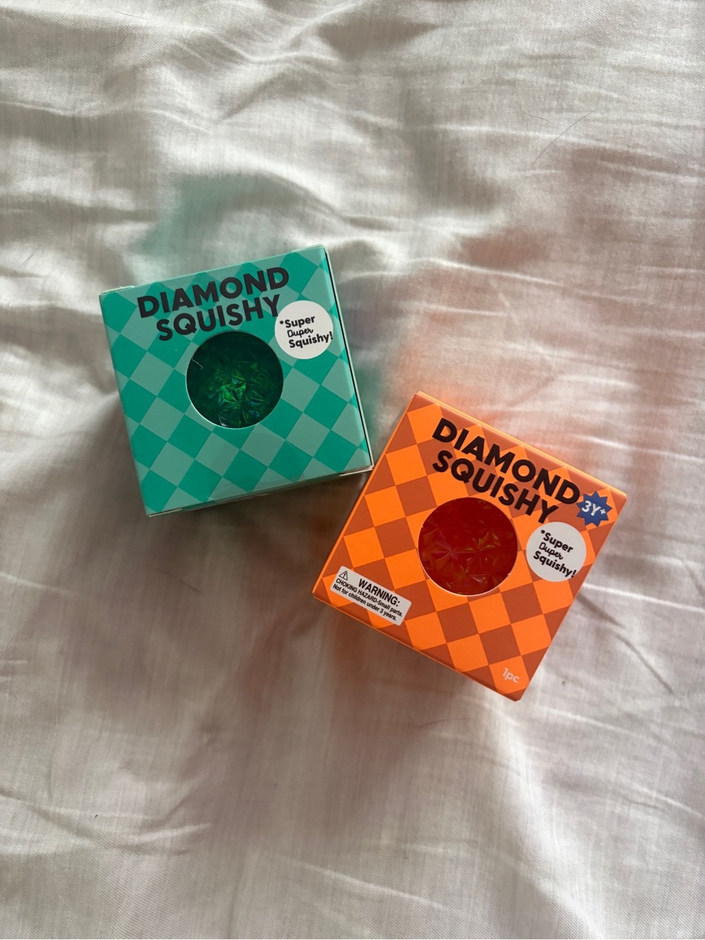 Diamond Squishy Toy - Teal & Orange Boxes